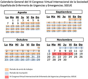 Calendario Congreso Virtual Enfermería